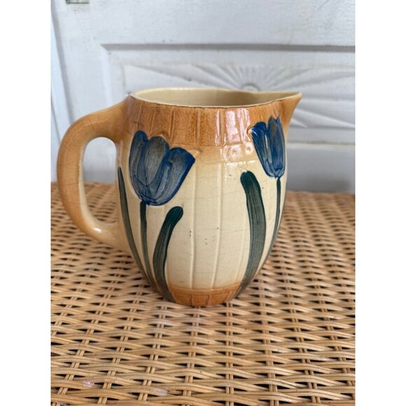 Antique 1910s Roseville Pottery Tulip Milk Pitcher Farmhouse Primitive - Picture 9 of 11
